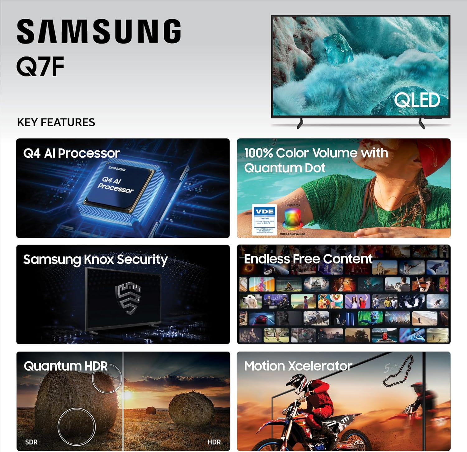 Samsung 50" Class QLED Q7F 4K Samsung Vision AI Smart TV (2025) - QN50Q7FAAFXZA