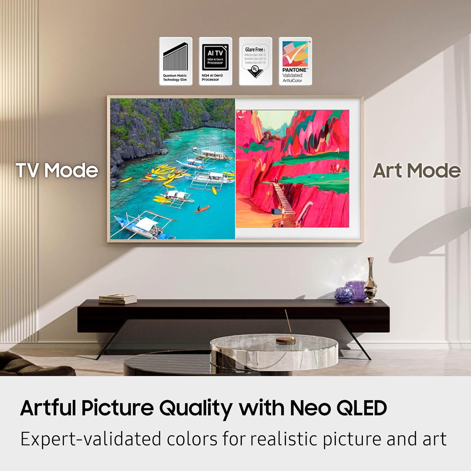 Samsung 85" Class The Frame Pro LS03FW Neo QLED 4K Art Mode Samsung Vision AI Smart TV (2025) - QN85LS03FWFXZA