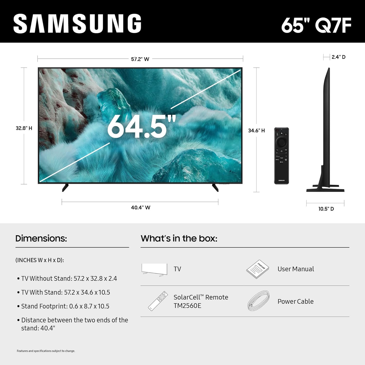 Samsung 65" Class QLED Q7F 4K Samsung Vision AI Smart TV (2025) - QN65Q7FAAFXZA
