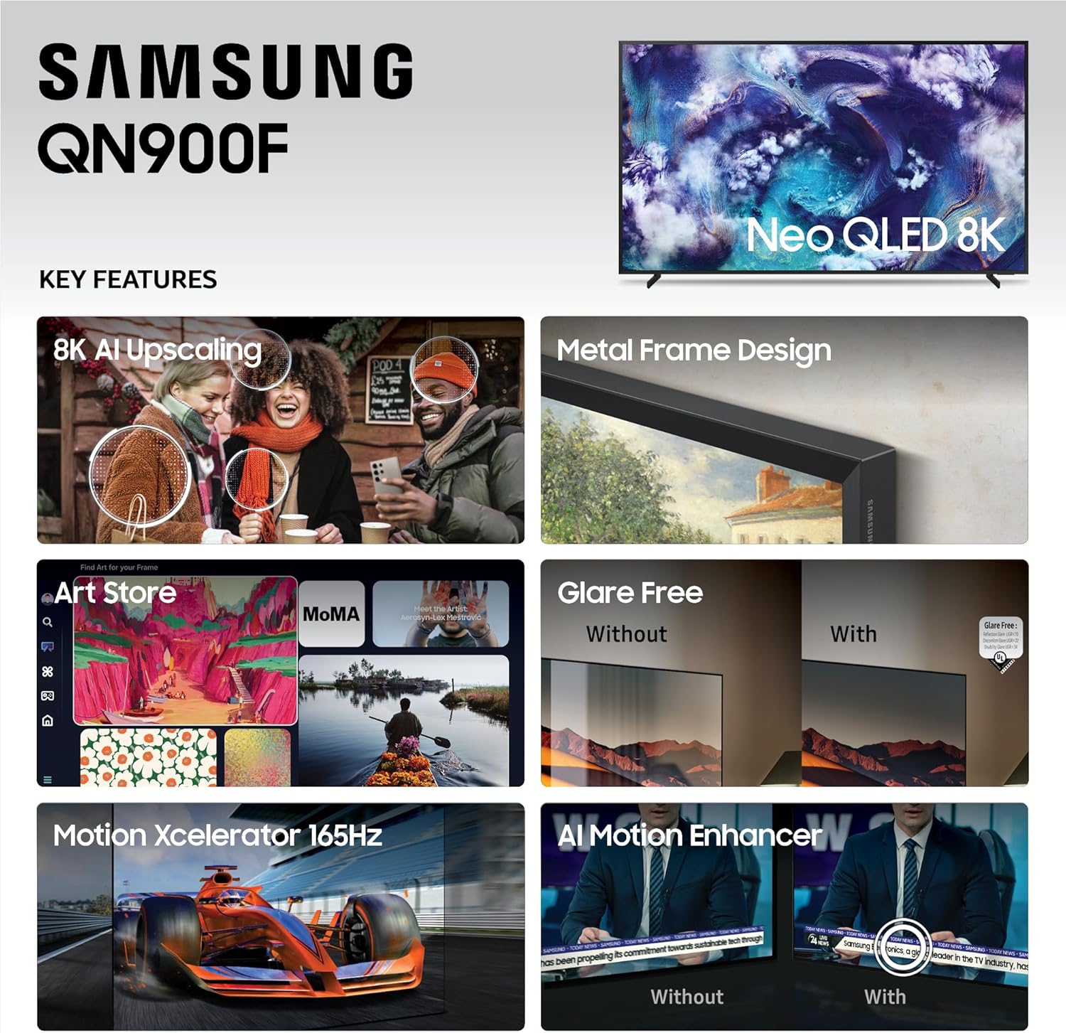 Samsung 65" Class Neo QLED 8K QN900F Vision AI Smart TV (2025) - QN65QN900F