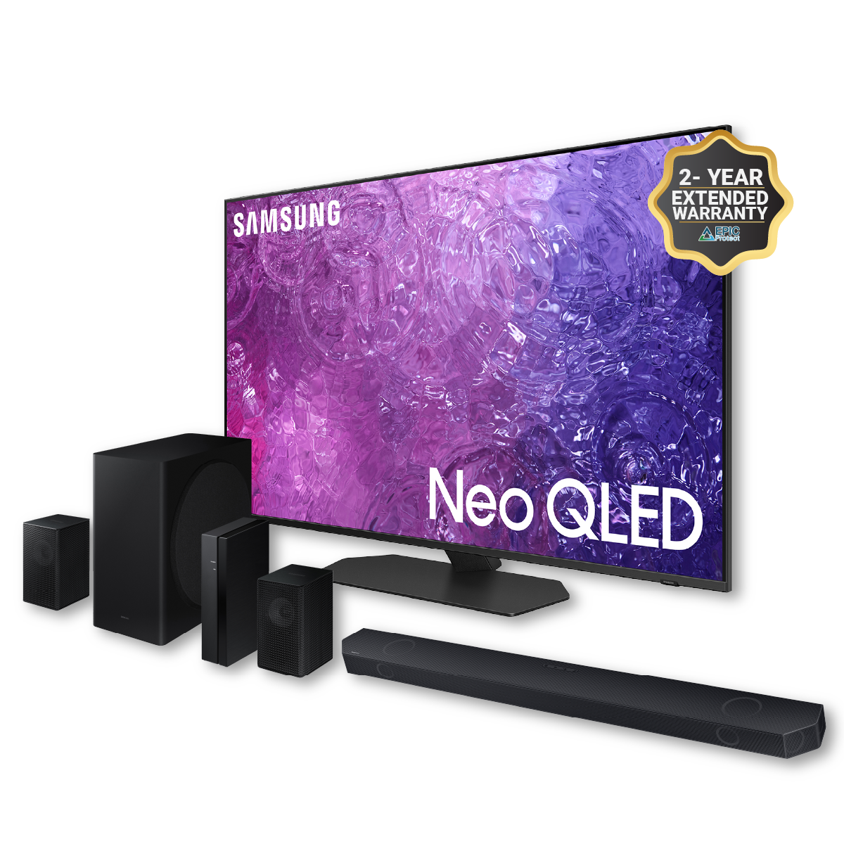 SAMSUNG 85" Class Neo QLED 4K QN90C Series Smart TV (QN85QN90C, 2023 Model) Bundle SAMSUNG HW-Q910C 9.1.2ch Soundbar + Plus 2 Year Extended Warranty