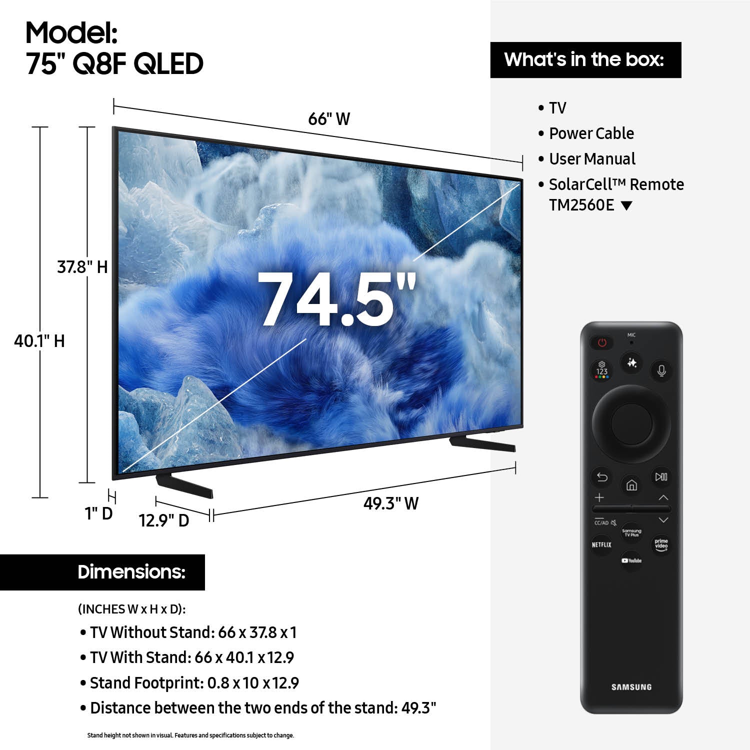 Samsung 75" Class QLED Q8F 4K Samsung Vision AI Smart TV (2025) - QN75Q8FAAFXZA