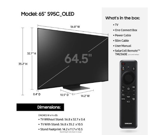Samsung 65" Class S95C OLED 4K Smart TV (2023) - QN65S95CAFXZA