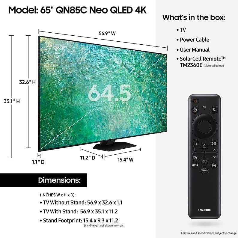 Samsung 65" Class Q85CD QLED 4K Smart TV (2023) - QN65QN85CDFXZA