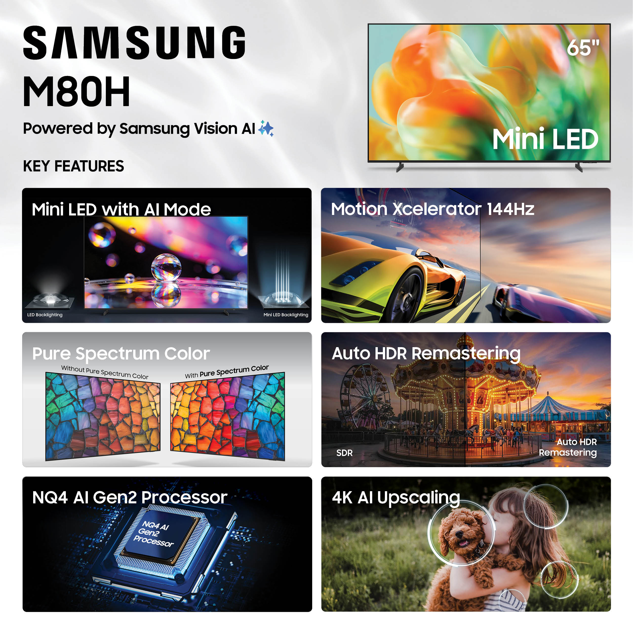 Samsung 55" Mini LED M80H Samsung Vision AI Smart TV (2026) - UN55M80HAFXZA