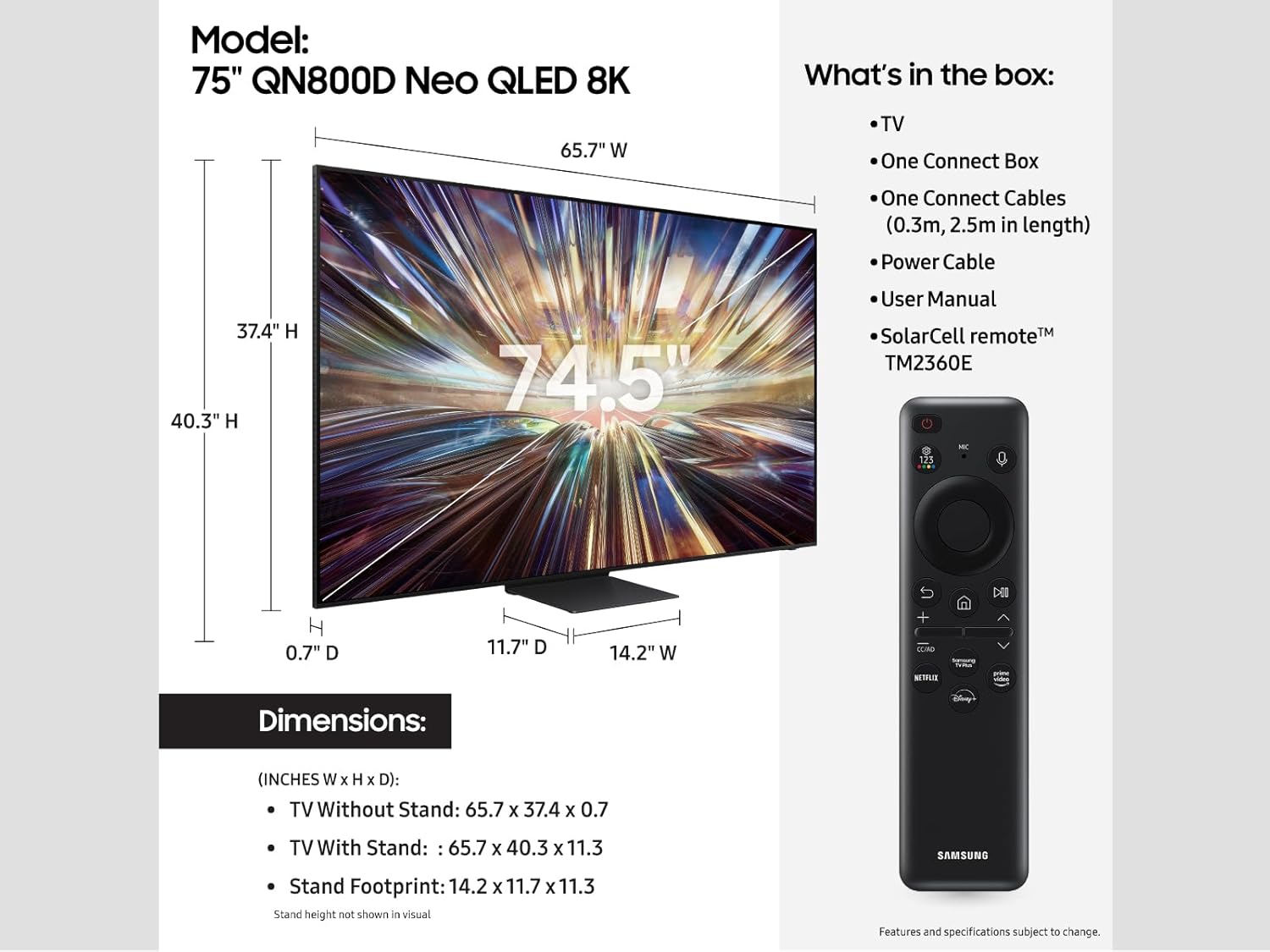 Samsung 75" Class Neo QLED 4K Smart TV QN900D (2024) - QN75QN90DAFXZA