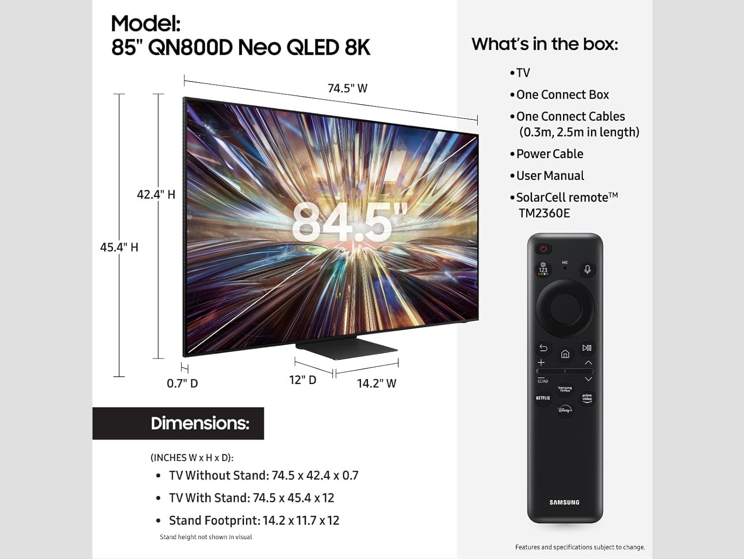 Samsung 85" Class Neo QLED 8K Smart TV QN800D (2024) - QN85QN800DFXZA