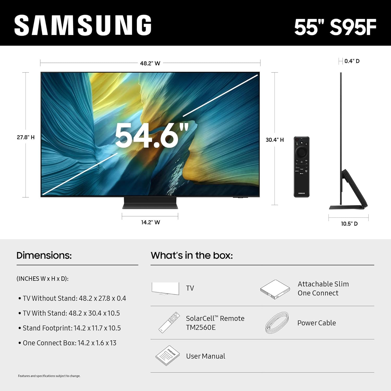 Samsung 55" Class OLED S95F 4K Samsung Vision AI Smart TV (2025) - QN55S95FAFXZA