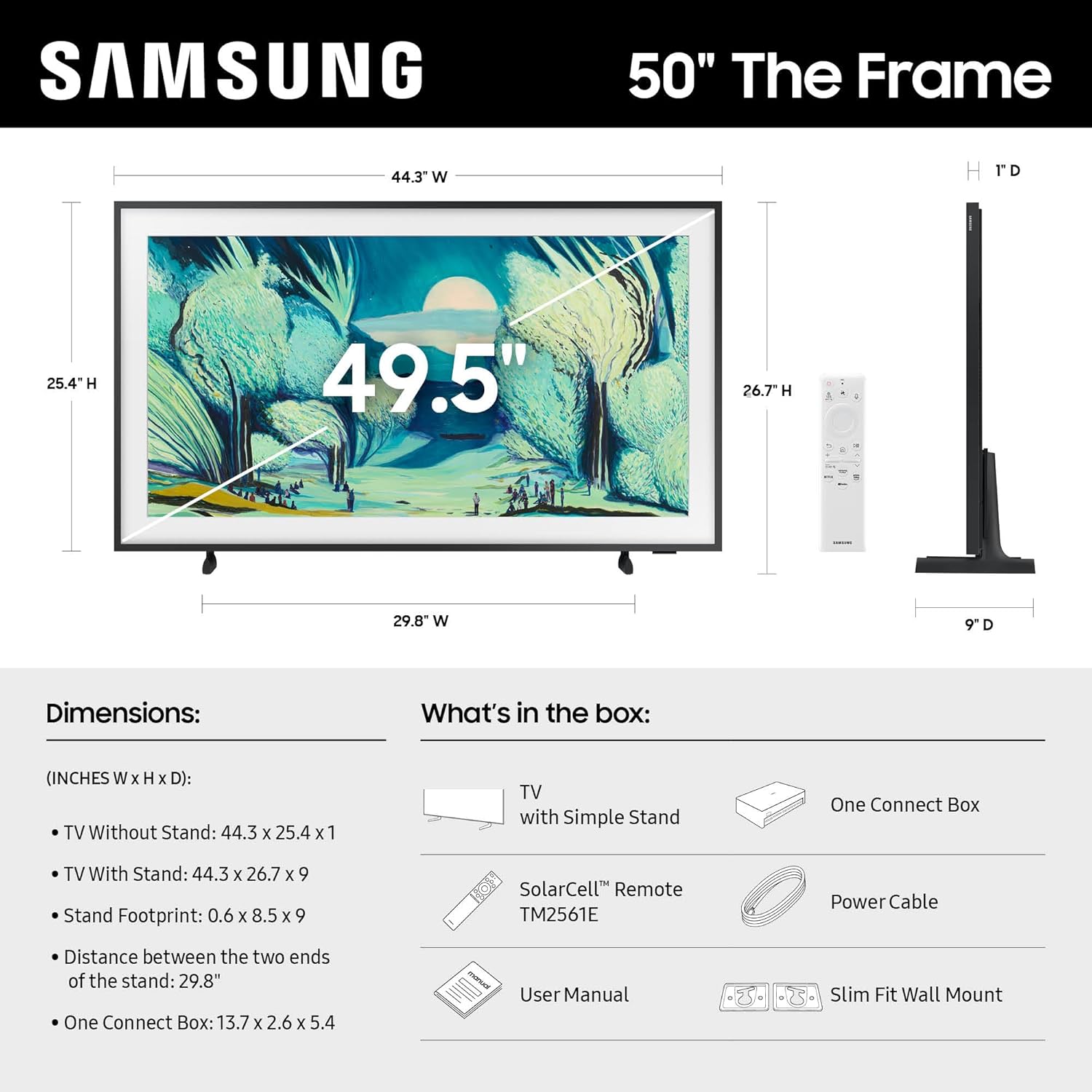 Samsung 50" Class The Frame QLED HDR Smart TV LS03FA (2025) - QN50LS03FAFXZA