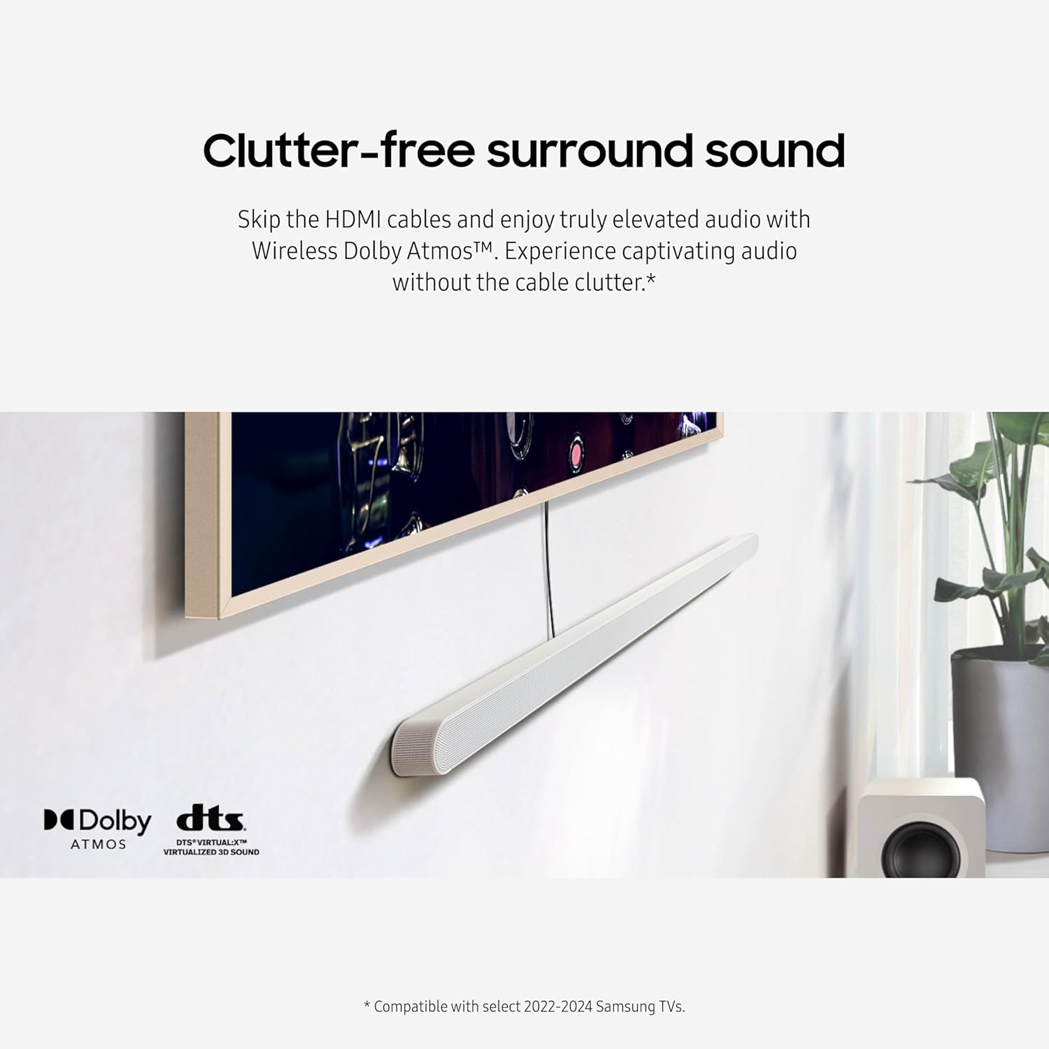 Samsung S-series 3.1.2 ch. Wireless Dolby ATMOS Soundbar (2024) - HW-S801D/ZA