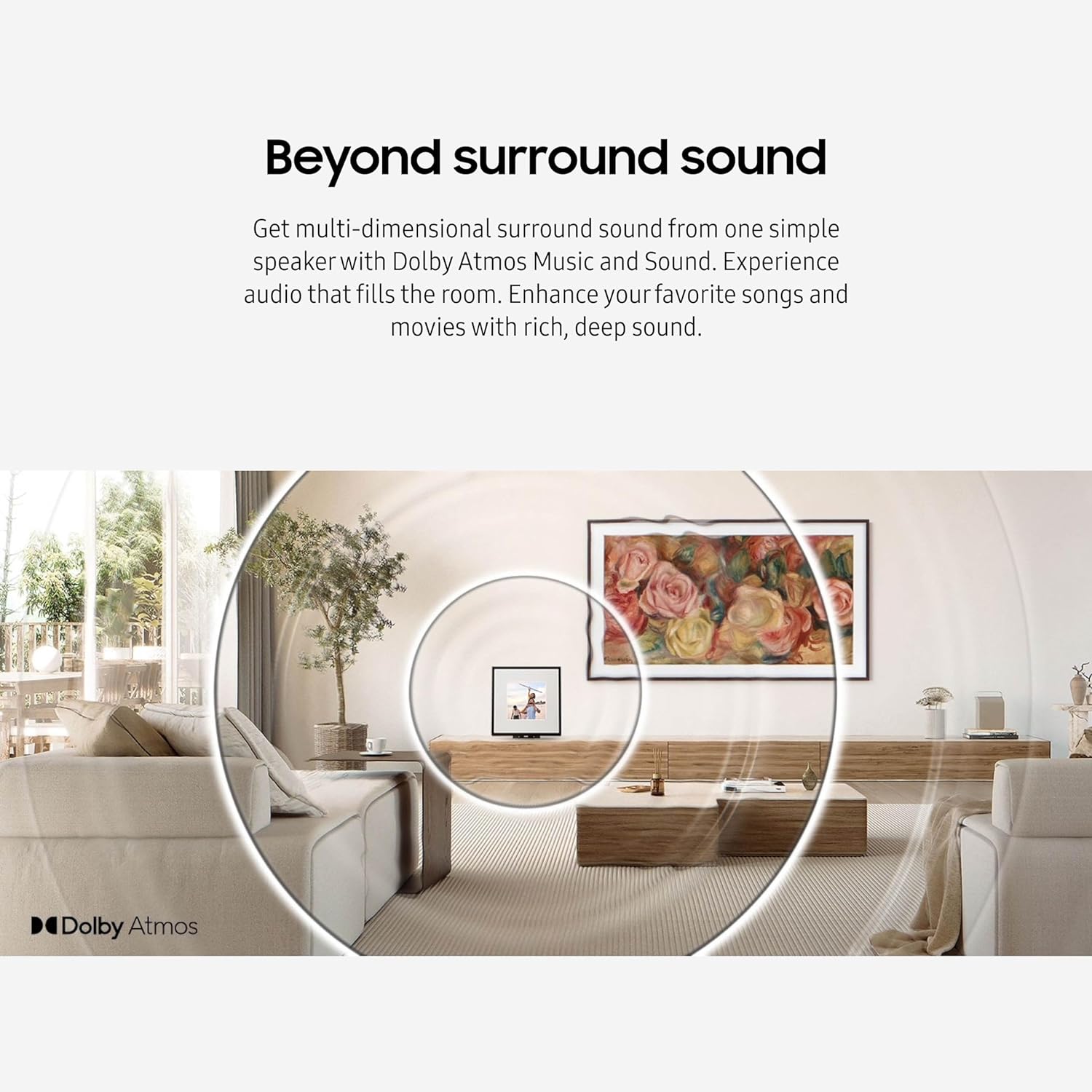 SAMSUNG Music Frame Dolby Atmos Smart Speaker - HW-LS60D/ZA (2024) + Bundle 2 Year Accidental Repair Plan Extended