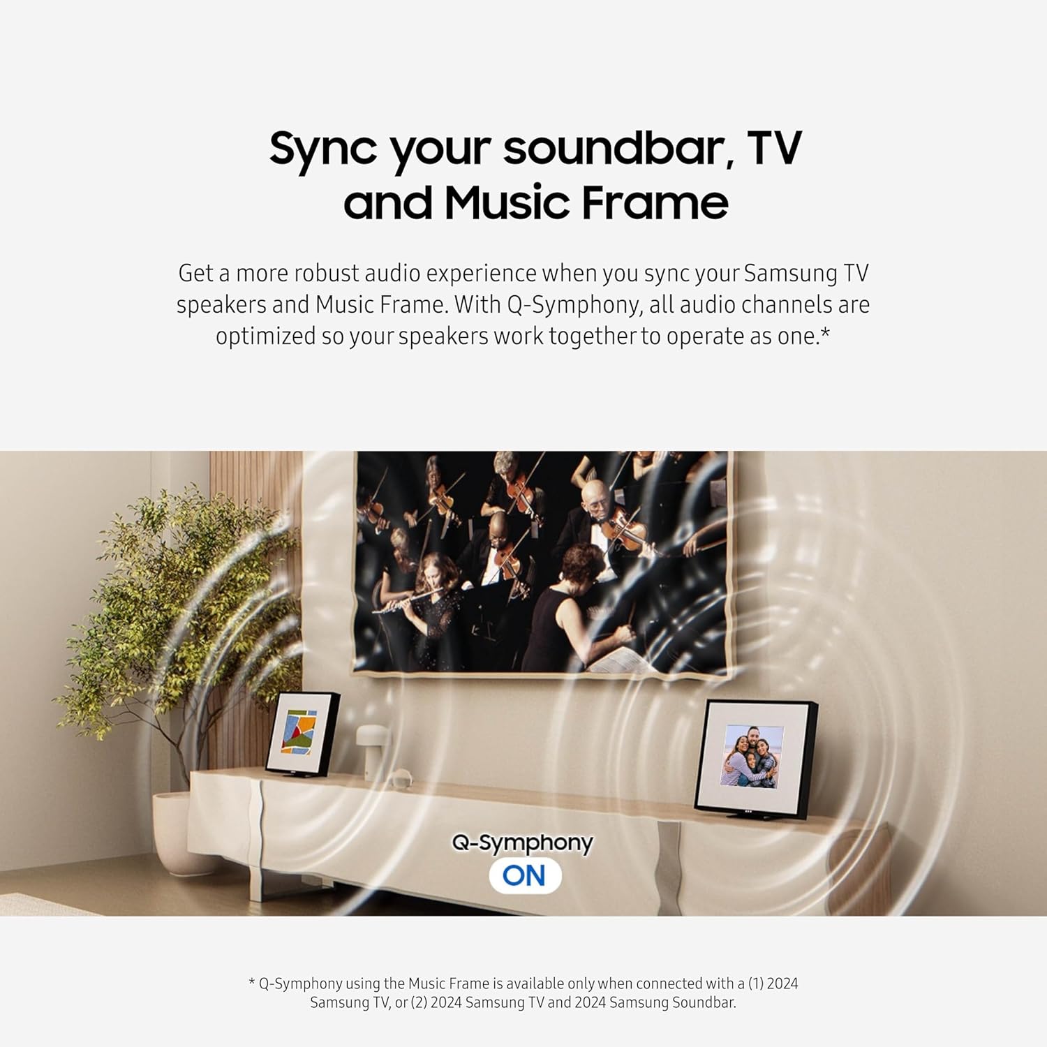 SAMSUNG Music Frame Dolby Atmos Smart Speaker - HW-LS60D/ZA (2024) + Bundle 2 Year Accidental Repair Plan Extended