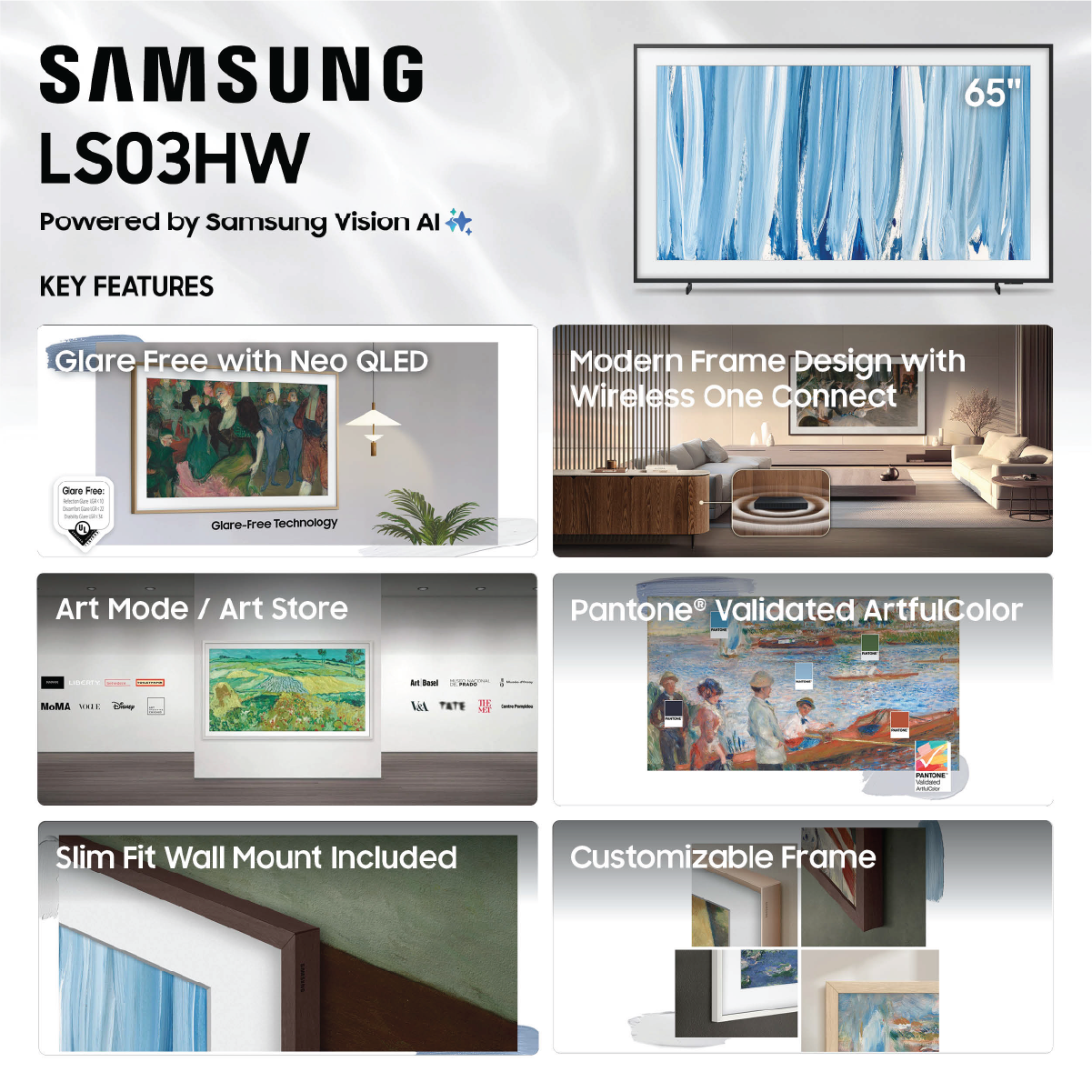 Samsung 75" Class The Frame QLED HDR Smart TV LS03HF (2026) - QN75LS03HWFXZA