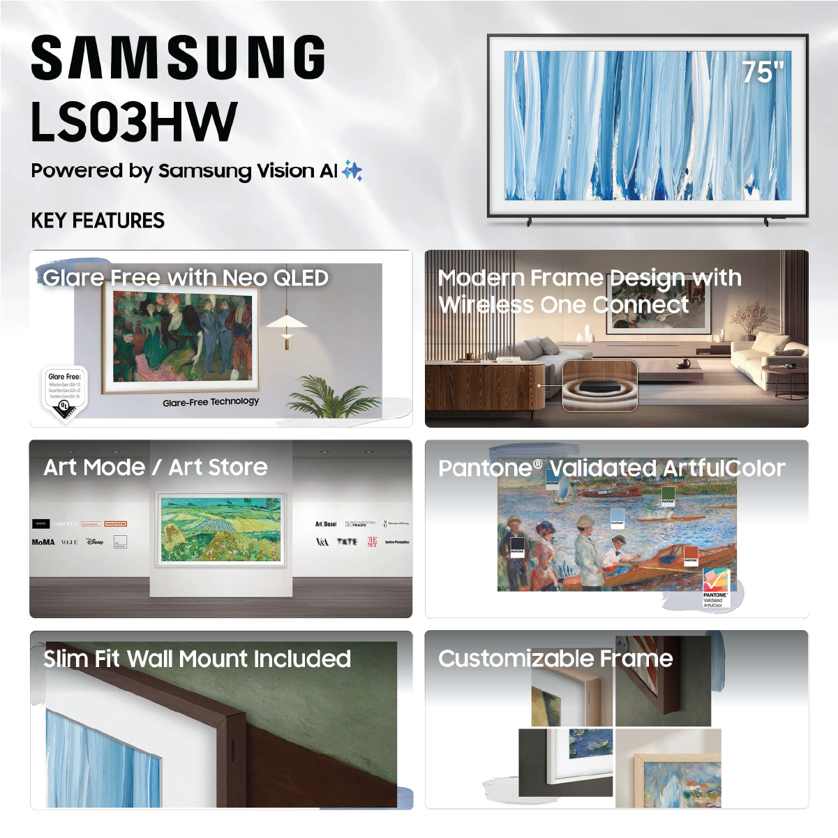 Samsung 65" Class The Frame QLED HDR Smart TV LS03HF (2026) - QN65LS03HWFXZA