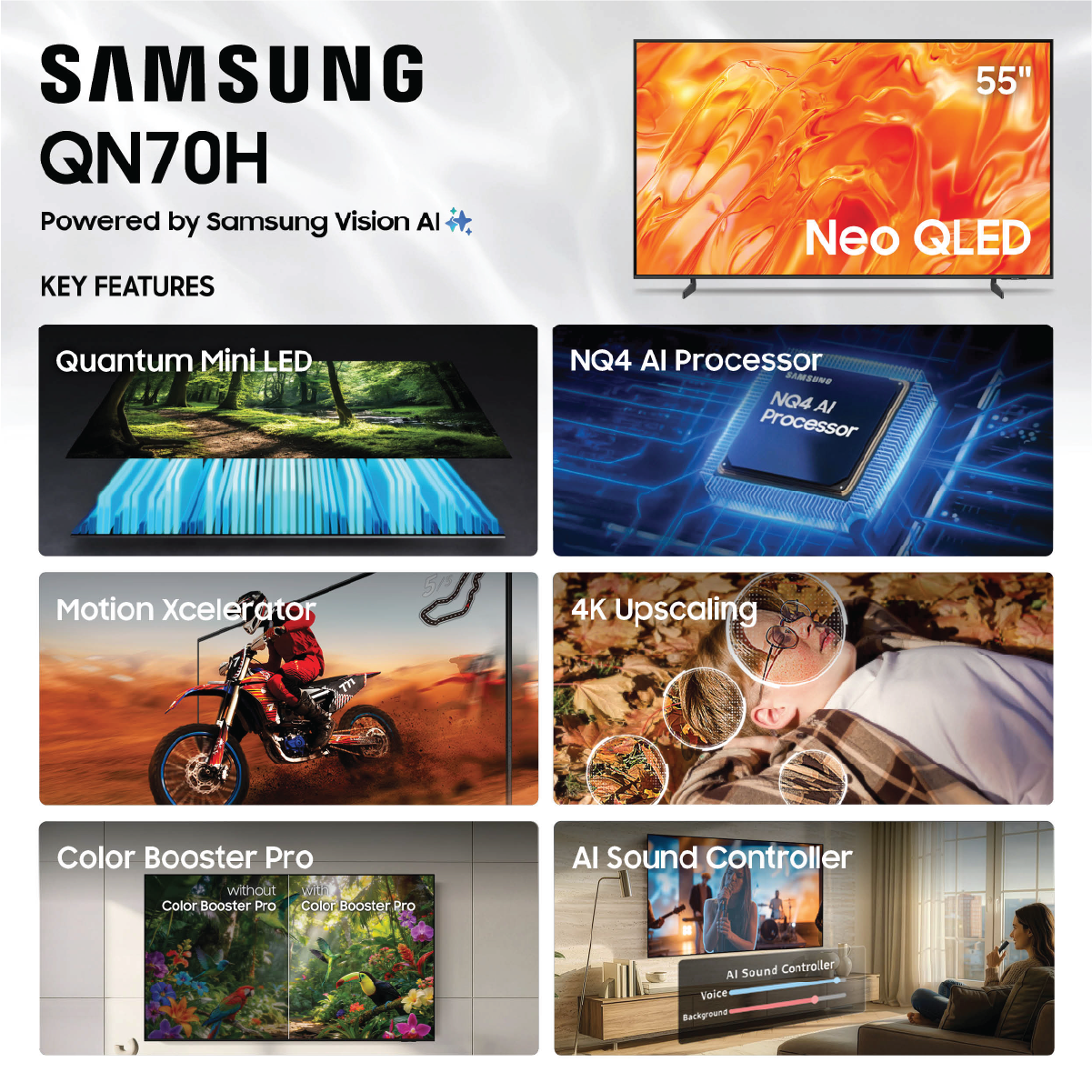 Samsung 55" Class Neo QLED QN70H 4K Samsung Vision AI Smart TV (2026) - QN55QN70HAFXZA (Copy)