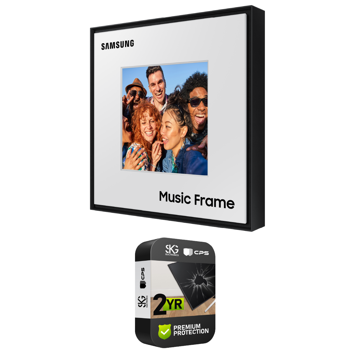 SAMSUNG Music Frame Dolby Atmos Smart Speaker - HW-LS60D/ZA (2024) + Bundle 2 Year Accidental Repair Plan Extended