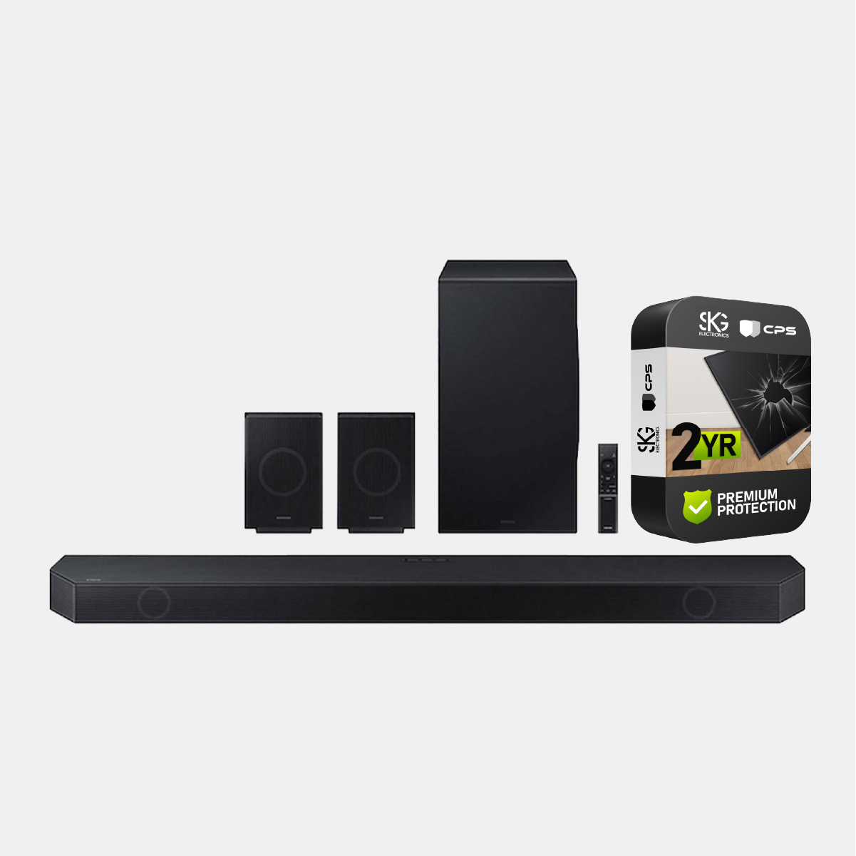 Samsung Q-series 11.1.4 ch. Wireless Dolby ATMOS Soundbar (2024) - HW-Q990D + 2 YR Accidental Repair Plan Extended Warranty