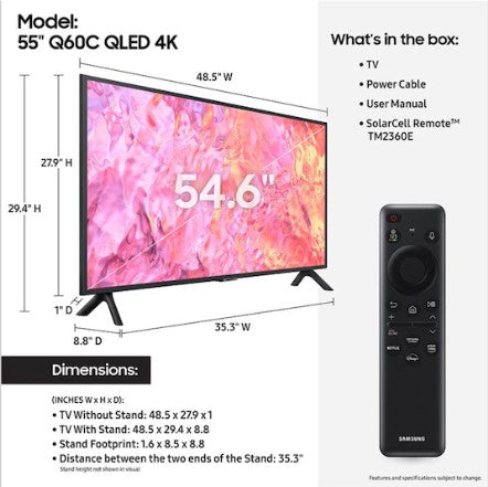 Samsung 55" Class Q60C QLED 4K Smart TV (2023) - QN55Q60CAFXZA