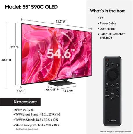Samsung 55" Class S90C OLED 4K Smart TV (2023) - QN55S90CAFXZA