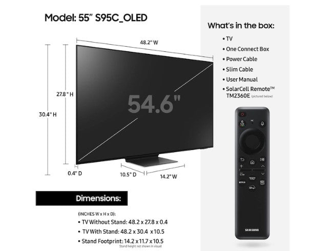 Samsung 55" Class S95C OLED 4K Smart TV (2023) - QN55S95CAFXZA