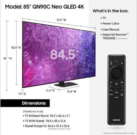 Samsung 85" Class QN90C Samsung Neo QLED 4K Smart TV (2023) - QN85QN90CAFXZA