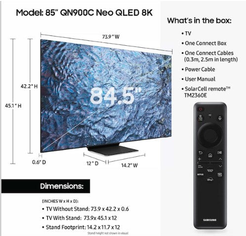Samsung 85 Class QN900C Samsung Neo QLED 8K Smart TV (2023) - QN85QN9