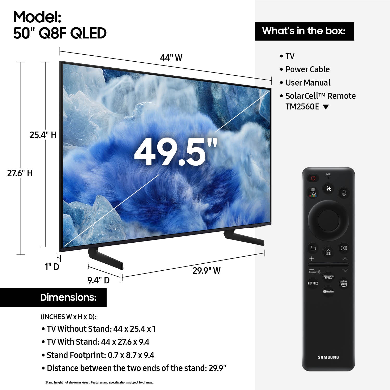 Samsung 50" Class QLED Q8F 4K Samsung Vision AI Smart TV (2025) - QN50Q8FAAFXZA
