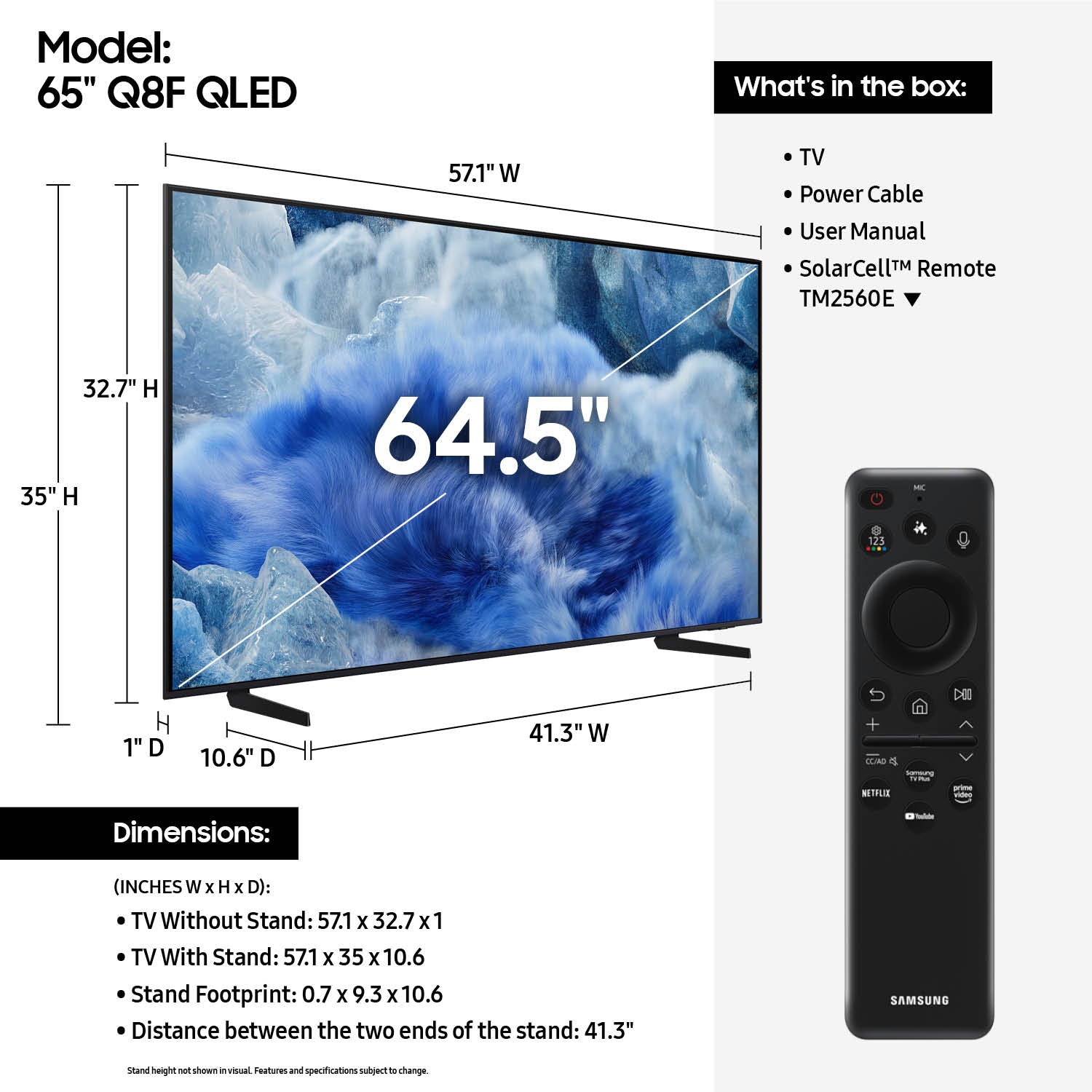 Samsung 65" Class QLED Q8F 4K Samsung Vision AI Smart TV (2025) - N65Q8FAAFXZA