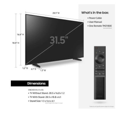 Samsung 32" Class Q60A QLED 4K Smart TV (2021) - QN32Q60AAFXZA
